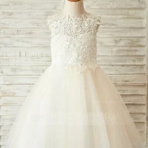 JJs House Flower Girl Dress 125859 Size 6- Ivory